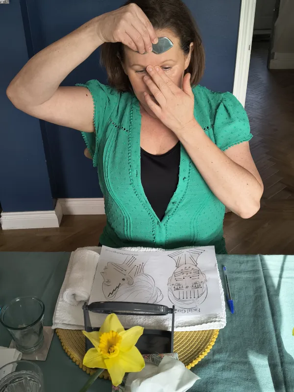 Gabriela performin Gua Sha
