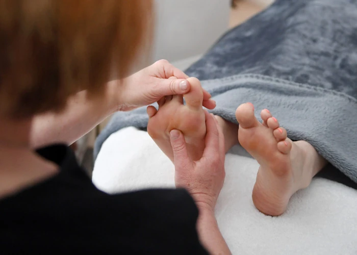 Menopause Reflexology being performed